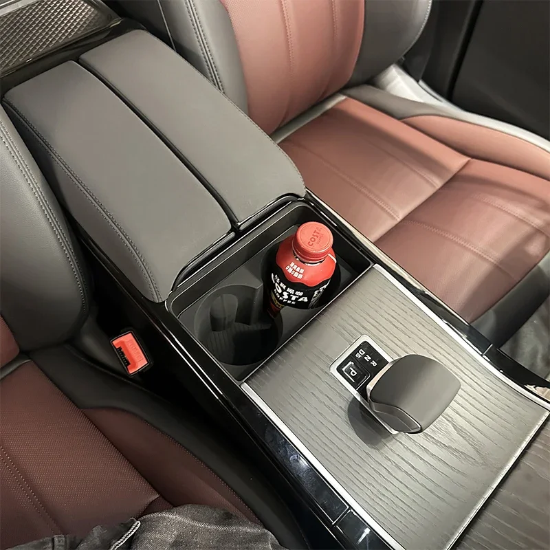 

For Land Rover Range Rover Evoque VELAR 2024-2026 Black Car Center Console Water Cup Holder Storage Box Interior Car Accessories