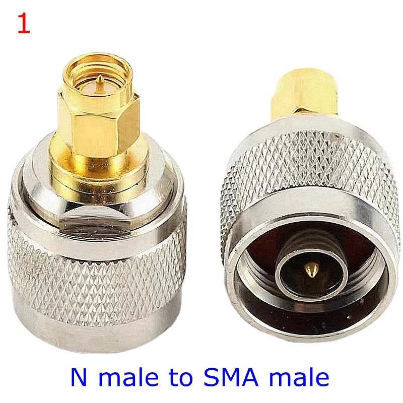 2Pcs/lot N Type Male Female To SMA Male Female Straight Connector N To SMA RPSMA Coaxial Adapter RF Test Converter Brass Copper