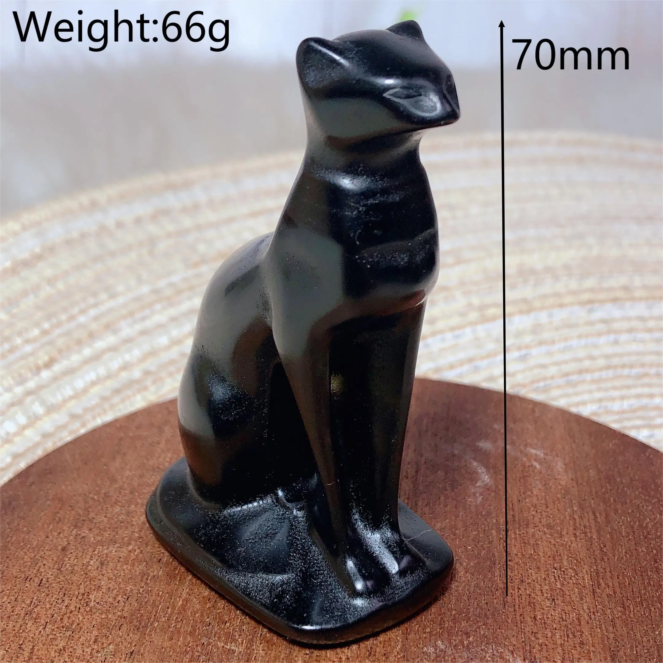 

Healing High Quality Black Obsidian Egyptian Cat Natural Carved Crystals Home Decorations Stone Jewelry Room Decor Gift Mineral