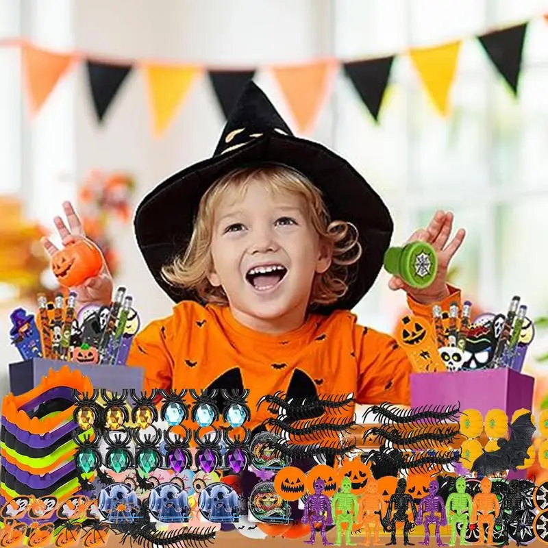

Halloween Party Supplies 205 Pieces Halloween Tiny Toys Funny Halloween Party Prize Halloween Party Bags Silicone Halloween