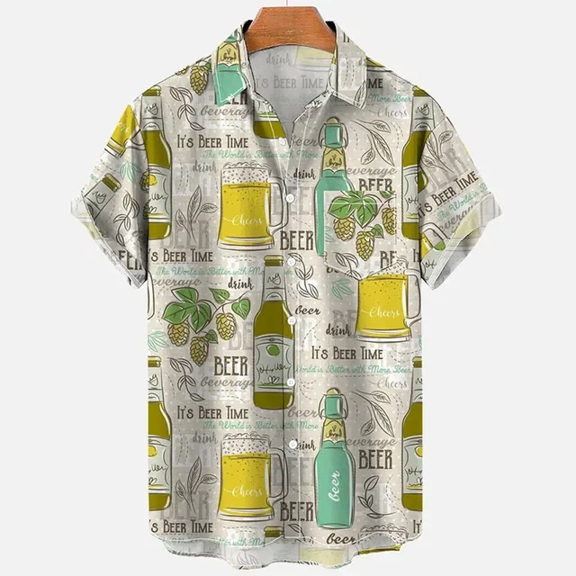 Hawaiian Men's Shirts For Men Fashion Comfortable Unisex Short Sleeve Tops Beach Travel Surf Casual Shirts Oversized Clothing