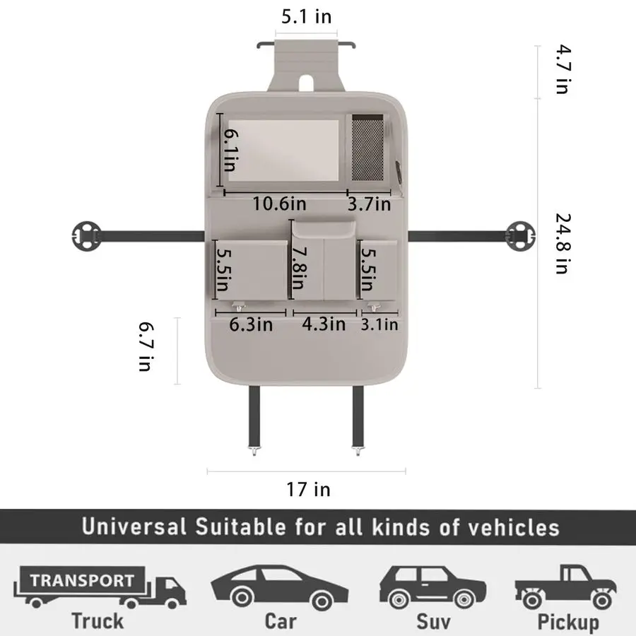 

Органайзер для заднего сиденья автомобиля, 1 шт., Органайзер для заднего сиденья с подносом, Многофункциональный ящик для хранения на спинке автомобильного сиденья со складным держателем для планшета