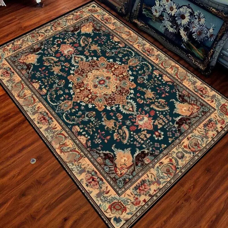 Retro Bohemian Carpet in The Living Room Distressed Persian Decoration Bedroom Rug Decor Coffee Tables Study Entrance Door Mat