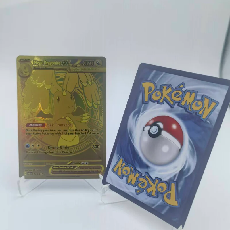 การ์ดเกมอนิเมะคอลเลคชั่น DIY Pkm ฉบับภาษาอังกฤษ Mega Gardevoir Ex, Mega Lucario Ex, Mega Dragonite, Mega Charizard X, Inferno X