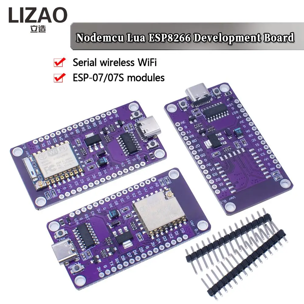 1PCS Type-c USB Nodemcu Lua ESP8266 Development Board Serial Wireless WiFi CH340 ESP-07/07S Module For Arduino