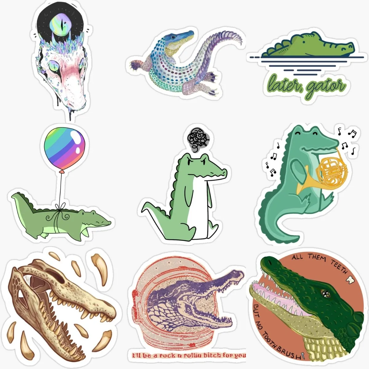 

Creativity Art Cute Crocodile Sticker Window Laptop Motorcycle Truck Bumper Truck Car Bicycle Van Wall Room Decals Customizable