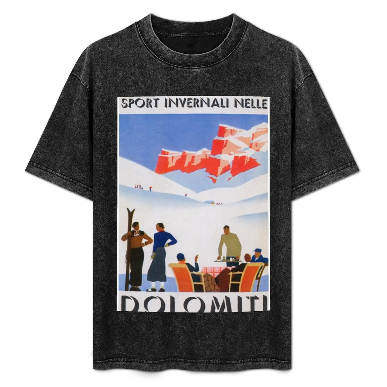 Dolomites, Italy Vintage Travel Poster T-Shirt anime figures boys whites T-shirt men