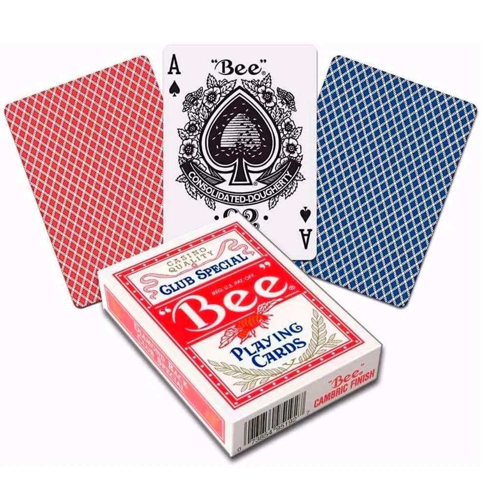 

Bee Playing Card No. 92 Diamond Back Club Special Red Blue Poker Cards Games for Easy Reading, Family Card Game