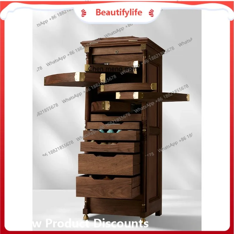 

New discount New Chinese retro North American black walnut tea set jewelry cabinet jewelry cabinet Wenplay cabinet