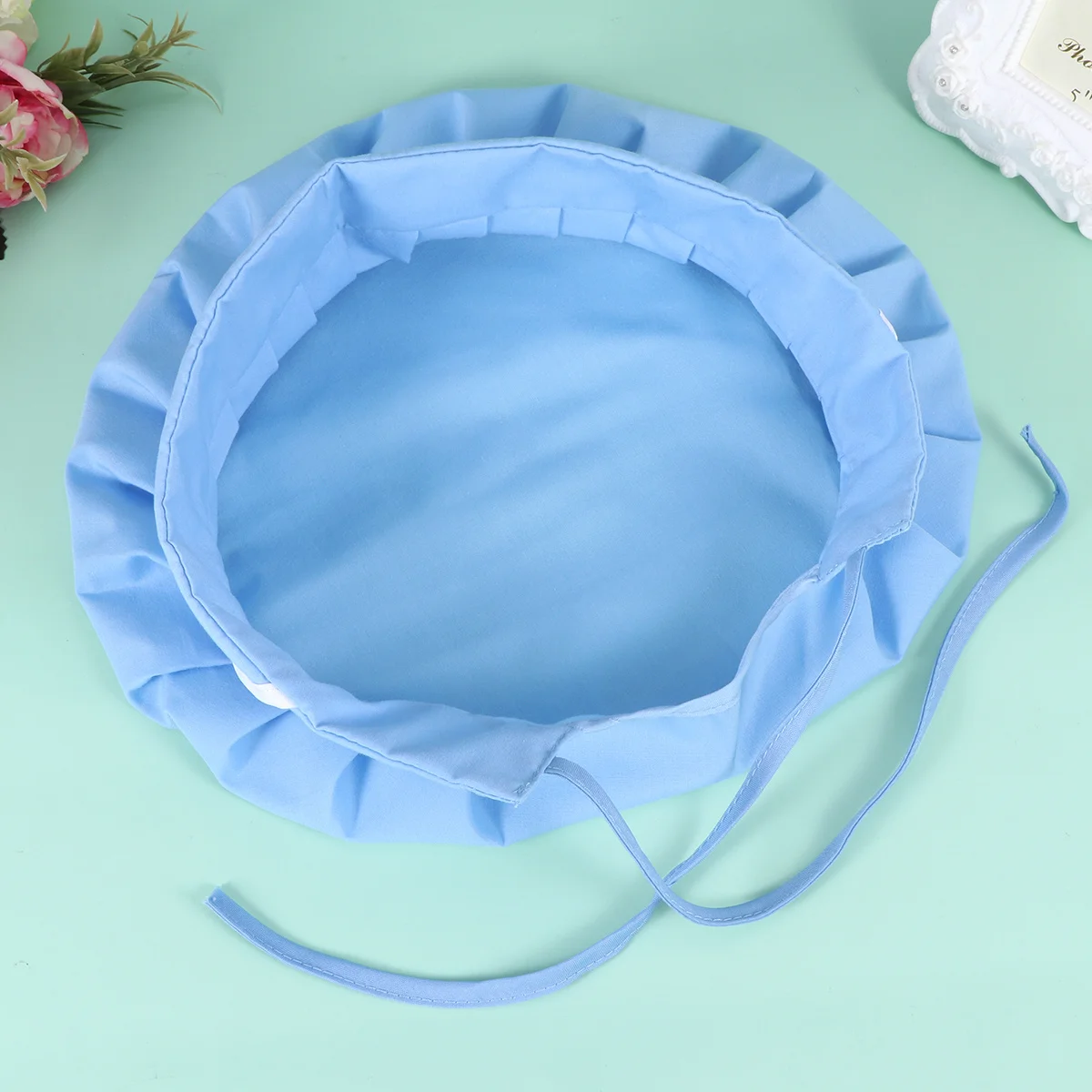 Chapéu de chef antipoeira, algodão premium, leve, respirável, chapéu de cozimento de alimentos, boné de trabalho ajustável com cadarço puro, 1 peça