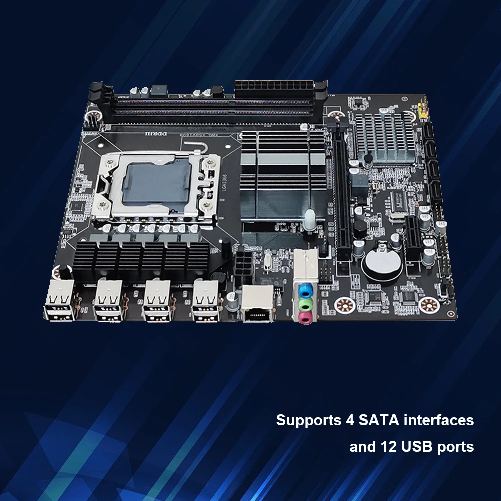 

LGA 1366 Gaming PC Mainboard Dual Channel X58 Desktop Motherboard DDR3 Memory Computer Motherboard Support E5640 USB 2.0 1600MHz