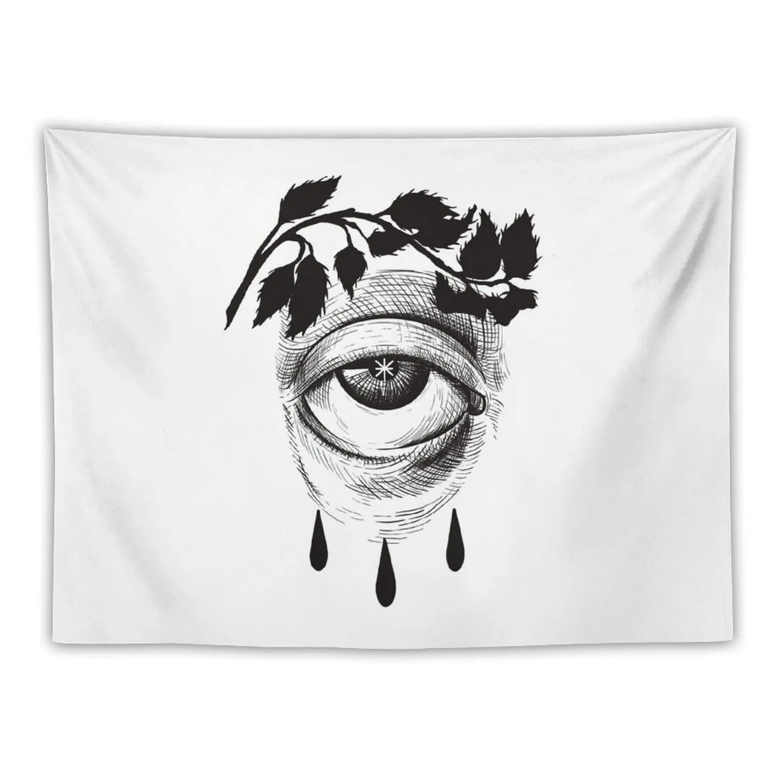 Eye in medieval engraving Tapestry Room Decorations Aesthetic Wall Art Tapestry