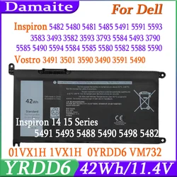 YRDD6 Laptop Battery For Dell Latitude 3300 3401 3379 Vostro 3491 3501 3590 3490 3591 5490 5581 5481 3400 3401 3405 3500 42Wh