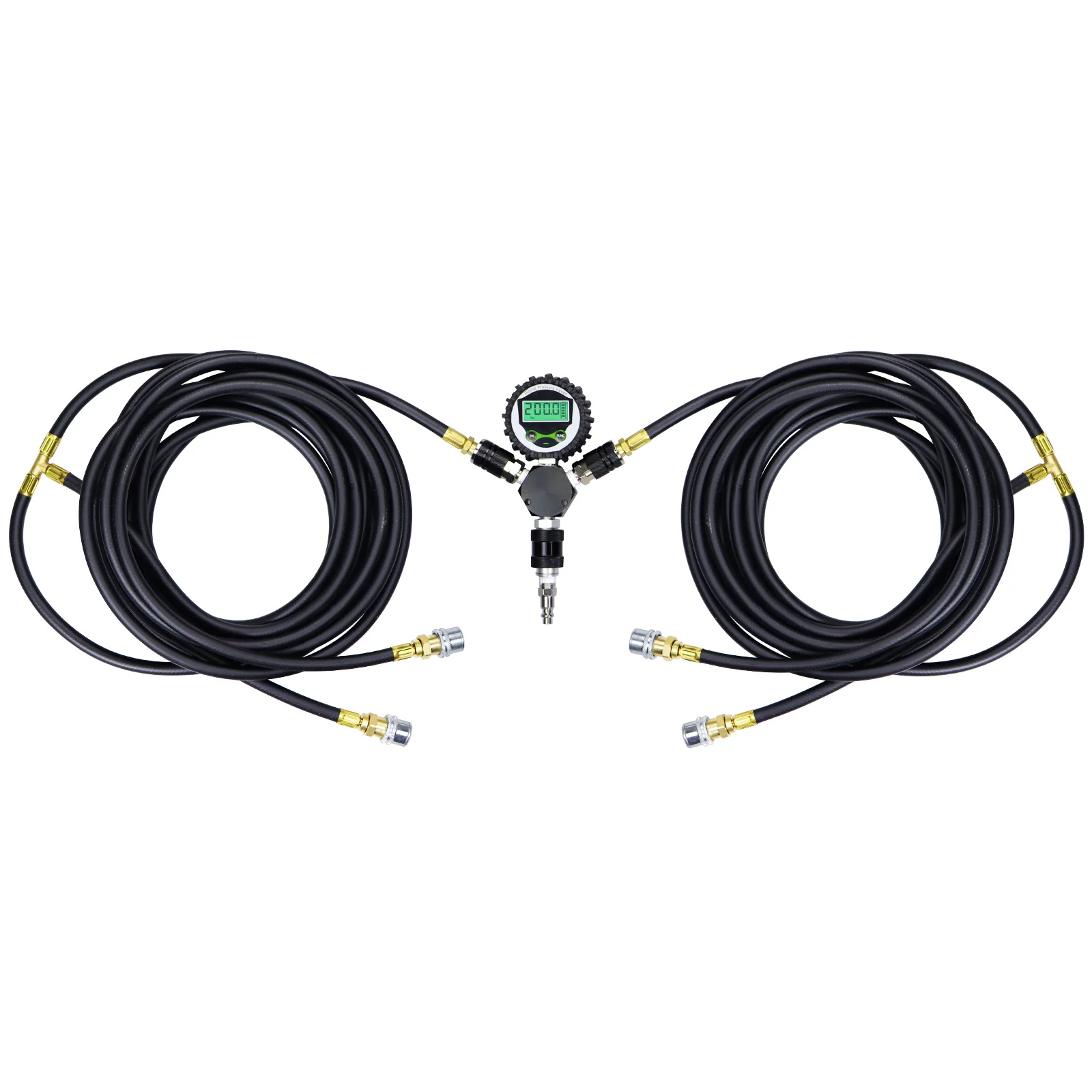 Offroad 4*4 4 Tire Inflate Inflation Deflation System Kit With Digital Gauge 4 Way air Hose Tire Inflation Deflation Sets