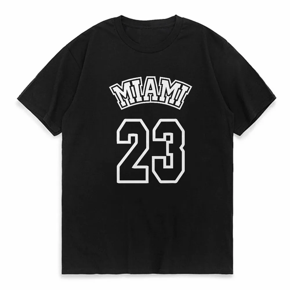 

Mens NO.23 MIAMI Print Short Sleeve T Shirt unisex O-Neck Sportwear Football Tee Vintage Casual Tops Men Clothes t shirt