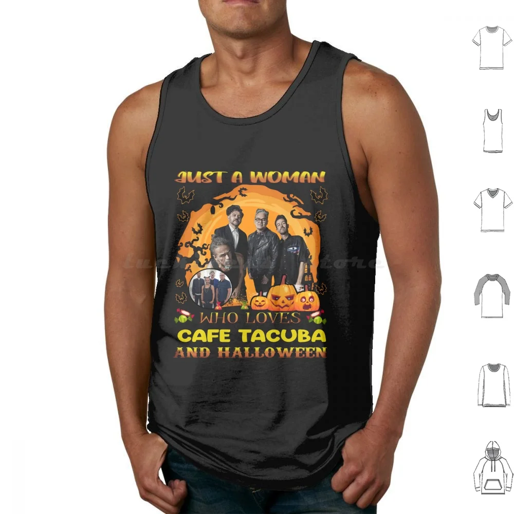 Just A Woman Who Loves Tacuba And Halloween Tank Tops Vest Sleeveless Cafe Tacuba Cafe Tacvba Band Mexican Band