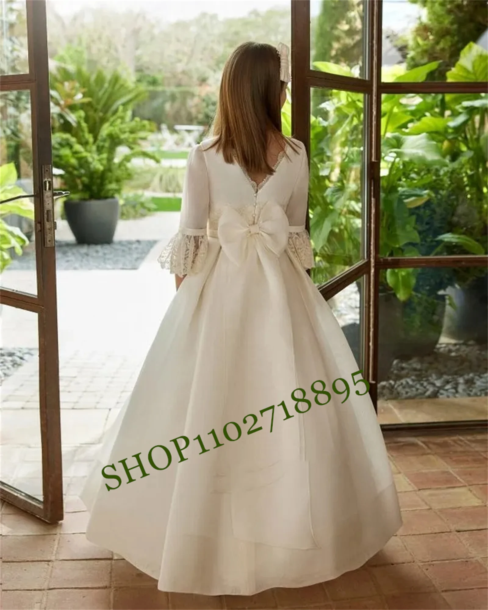 Elegant Fluffy Flower Girl Dress Birthday Tulle Layered Beaded Bow Belt Sleeveless Wedding Flower Child\'s First Communion