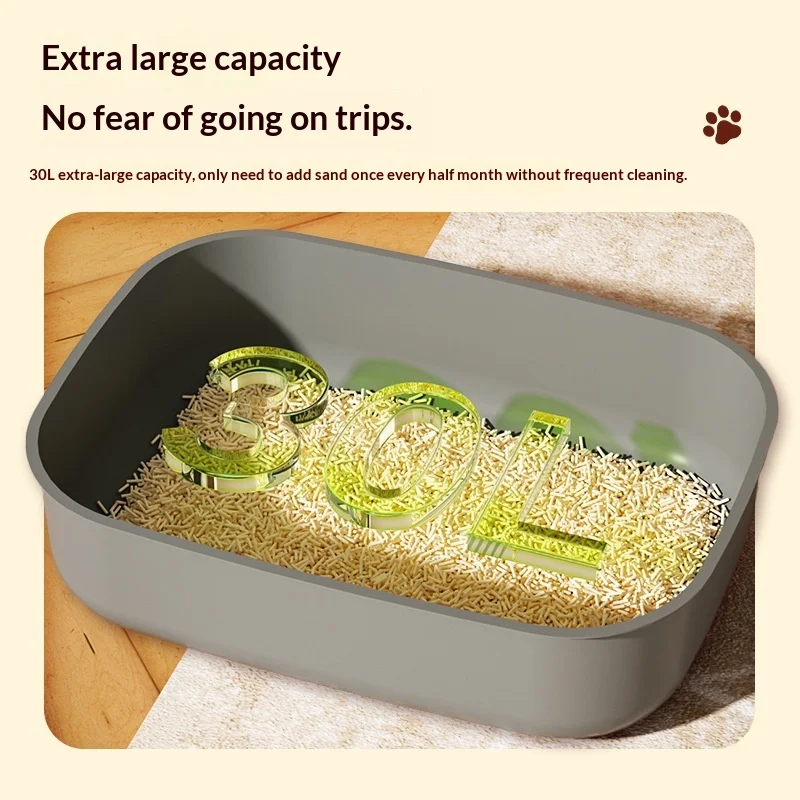 Caja de arena cerrada para gatos: control olores y anti-salpicaduras - imagen 3