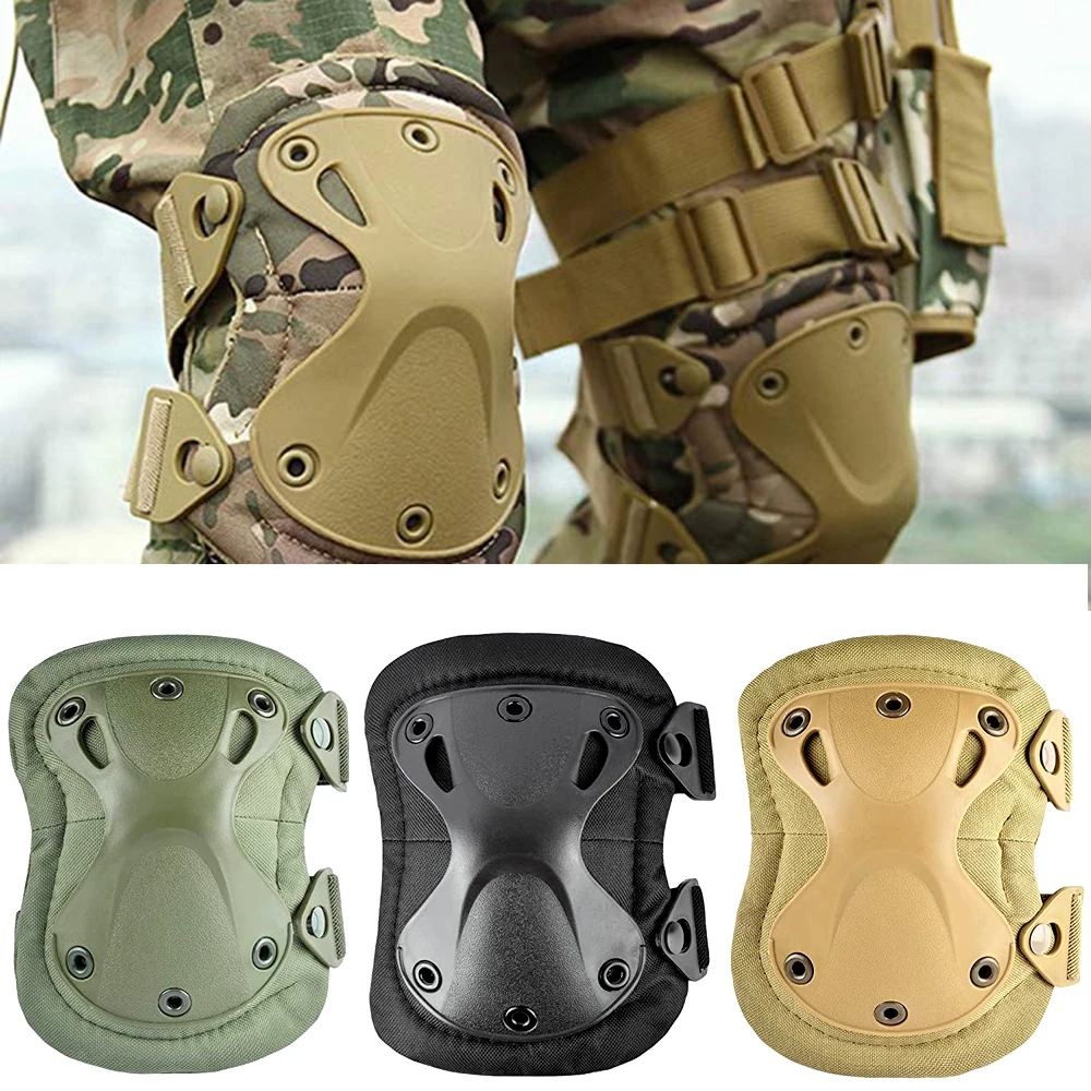 Ginocchiera tattica 4PC gomito CS protezione militare esercito Airsoft sport all\'aria aperta caccia ginocchiera equipaggiamento di sicurezza