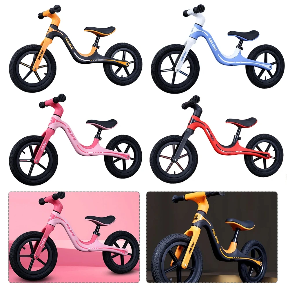 Kids Balance Bike Funny Toddler Training Bicycle Safe No Pedal Bike 12 In Wheel No Pedal Training Bicycle Gifts for Kids