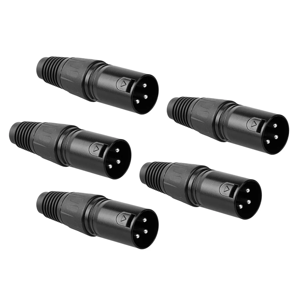 

5Pcs Three-Core Xlr Connector Male Microphone Plug 3Pin Audio Cable Connector for DIY Earphones Mixer Stage Lamp Power Supply