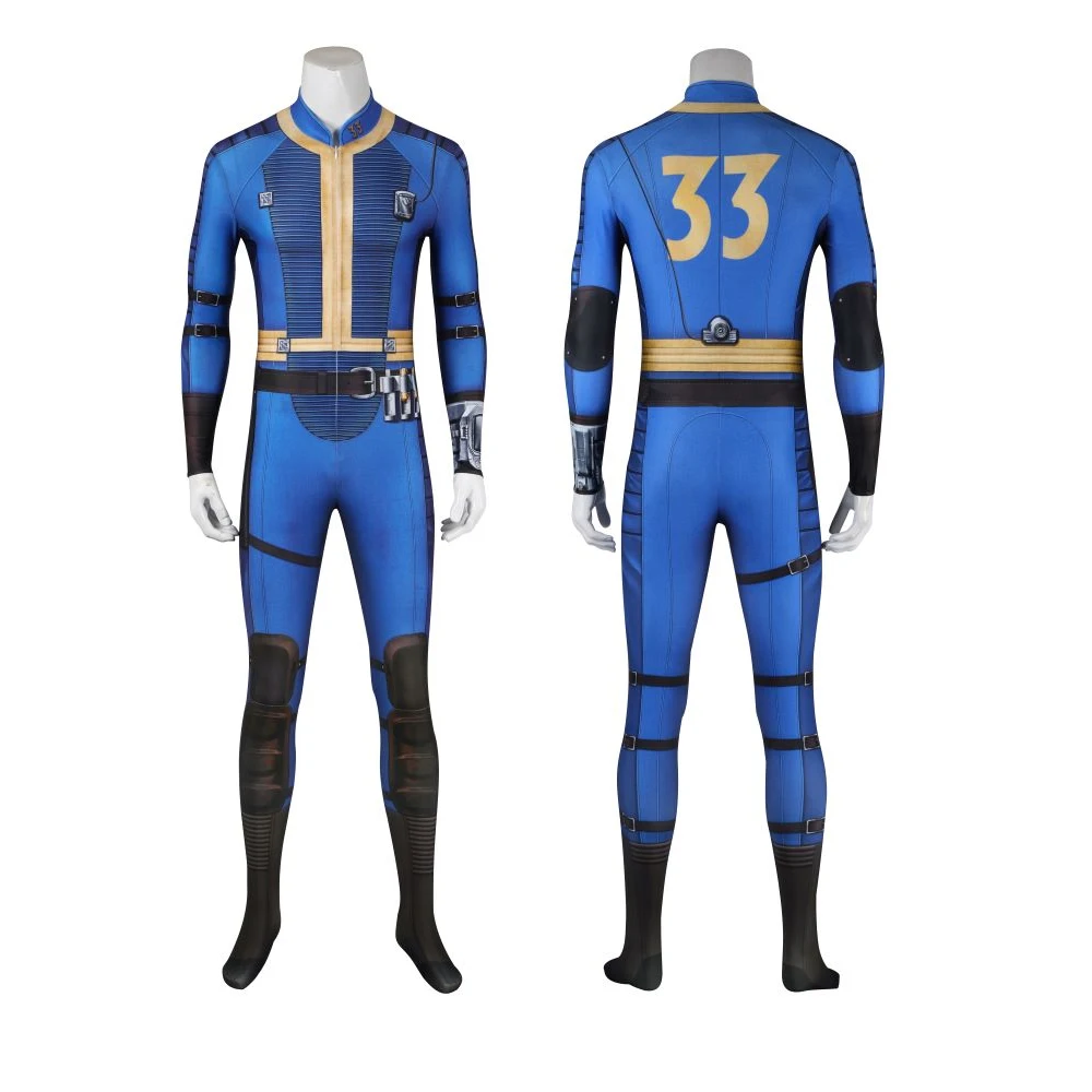 Superhero Shelter Number 33 Cosplay Costume Autumn Cos Out Men's Blue Jumpsuit Camouflage Fantasy Costume Halloween Carnival Cos