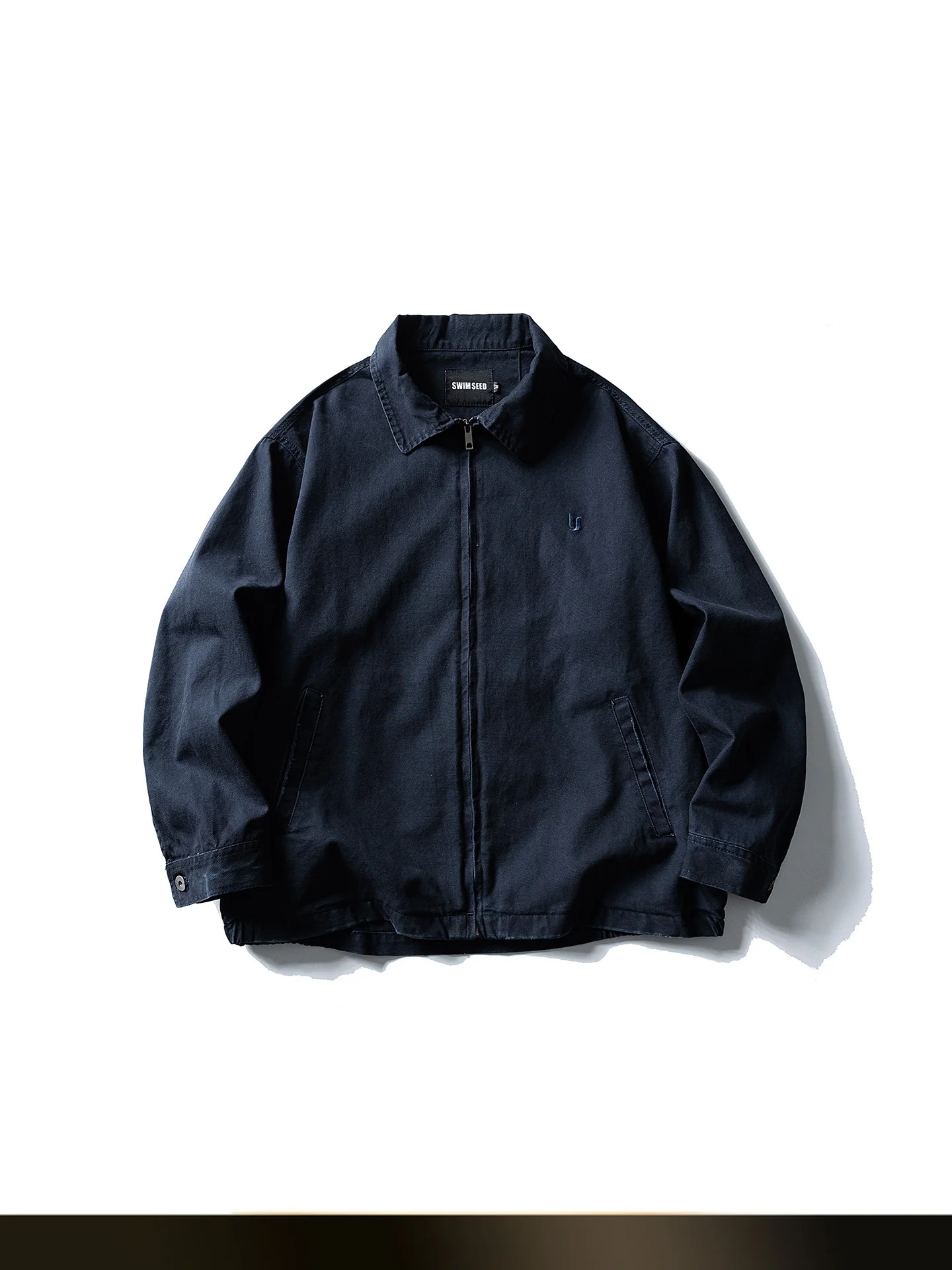 

Retro Detroit Embroidered Loose Men's Jaet Autumn Outerwear Youth Faion Cotton Long Sve Zipper Closure Windproof Coat