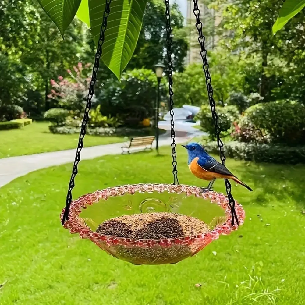 

New Bird Flower Shaped Hanging Bird Feeder Birdbath for Garden Outdoor Decor,Yard Farm Supplies, Hummingbird Feeder Supplies