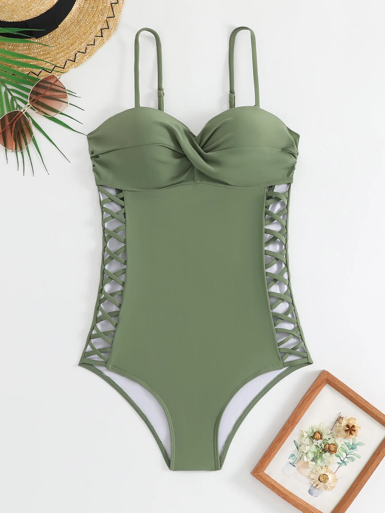 2026 Russischer harter Push-Up-Einteiler-Body mit Ausschnitt, sexy Bauchkontrolle, Badeanzug, sexy Sling-Korsett, Bikini-Tops, Sommerurlaub