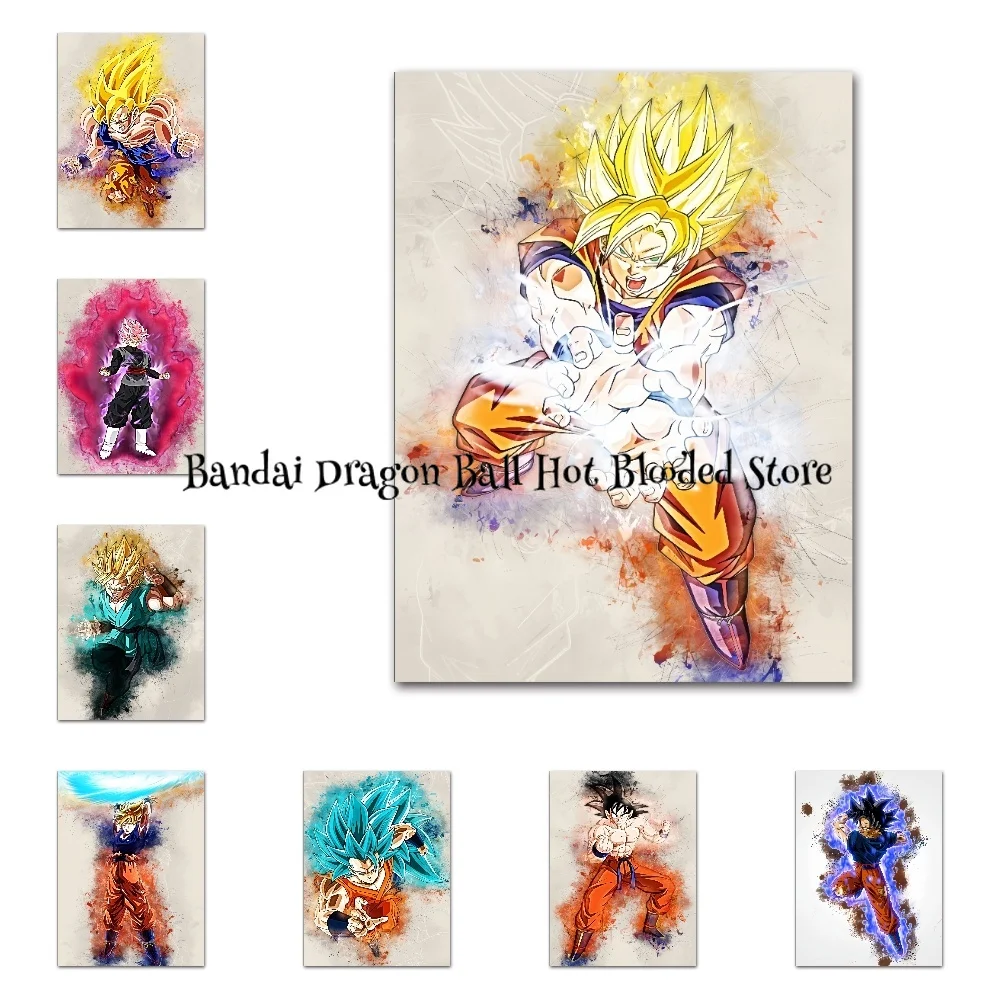 

Anime Dragon Ball Poster Super Saiyan Son Goku Two-dimensional Peripheral Canvas Painting Living Room Bedroom Wall Decoration