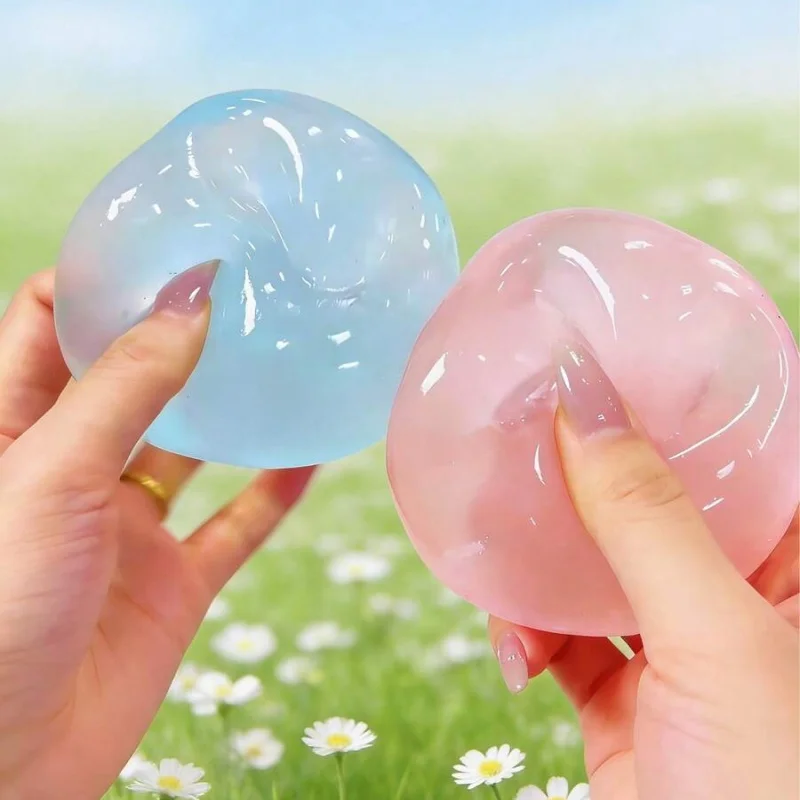 1pcs Moldable Slow Rebound Blue Coconut Oil Handmade Squeezing Ball 6cm Round Malt Stress Relief Squeeze Toy