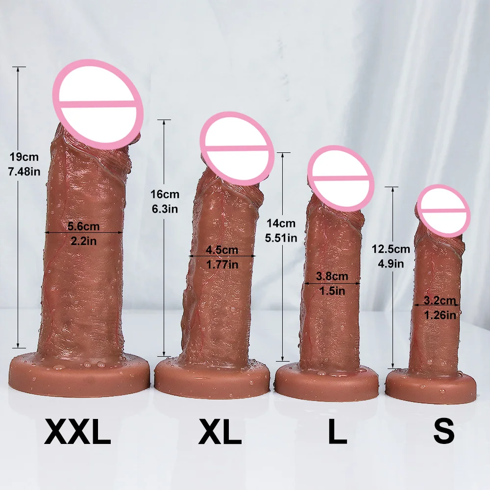Large Diameter Realistic Dildo Soft Silicone Thick Glans Real Penis Anal Sex Toy for Women with Powerful Suction Cup Stiff Cock