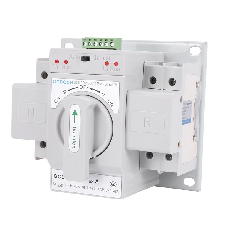 

2X Dual Power Automatic Transfer Switch 2P63A Switch Gear Switch Cb Class Ats Home Single Phase 220V