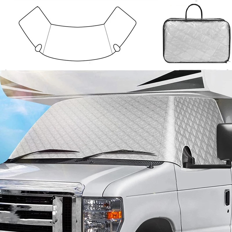 For Ford E450 1997-2022 Motorhome Caravan Windshield Snow Cover Front Window Sun Shade Replacement Parts