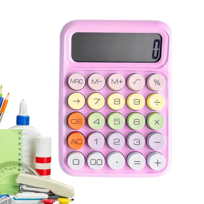 LCD 12 Digits Desktop Calculator Candy Color Basic 12-Digit Calculator With Large LCD Display And Sensitive Button Offices