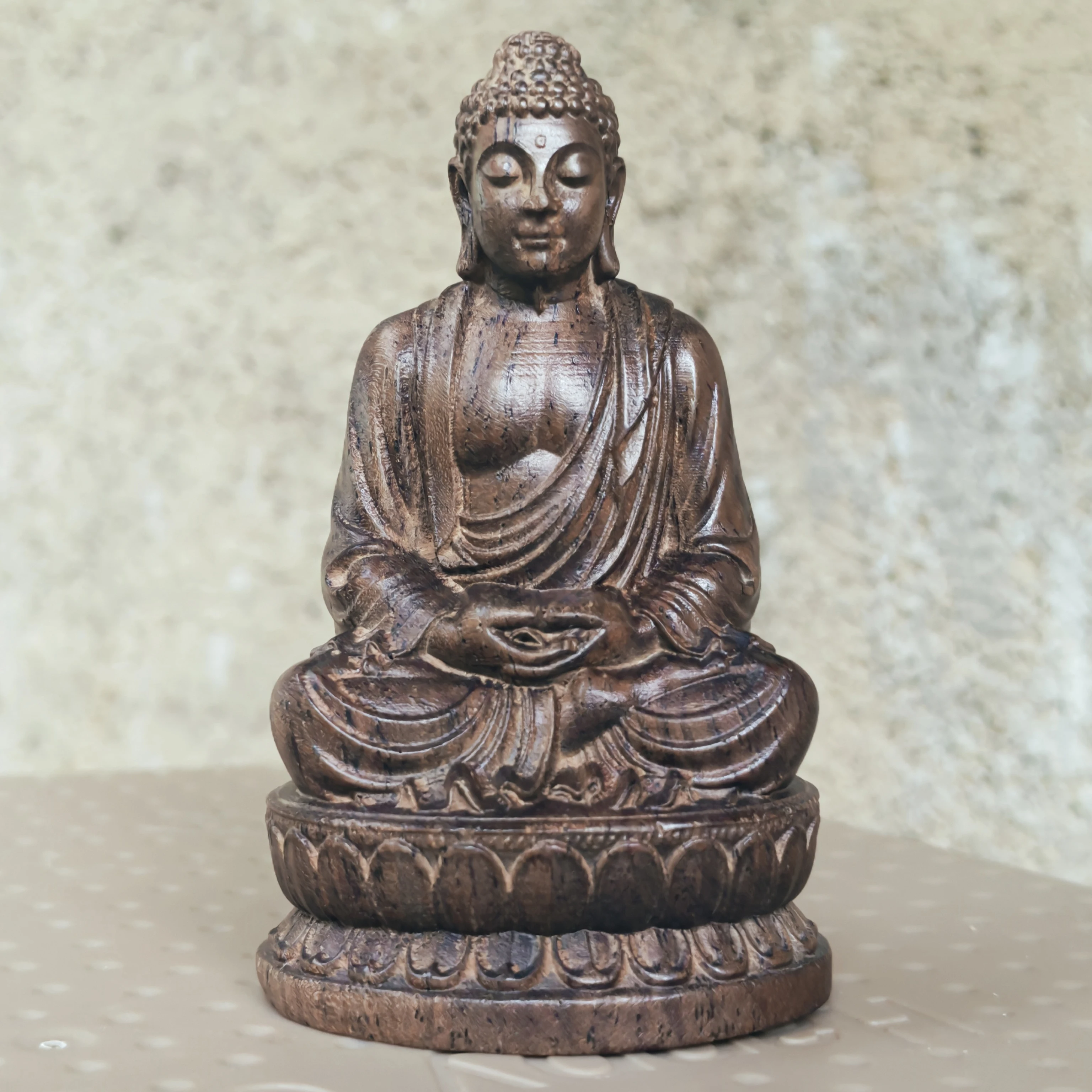 Wooden Buddha statue ornament, Eastern aesthetics, Zen style, suitable for Christmas decorations, men's gifts, centerpiece, birthday gifts, desktop decorations, living room, office