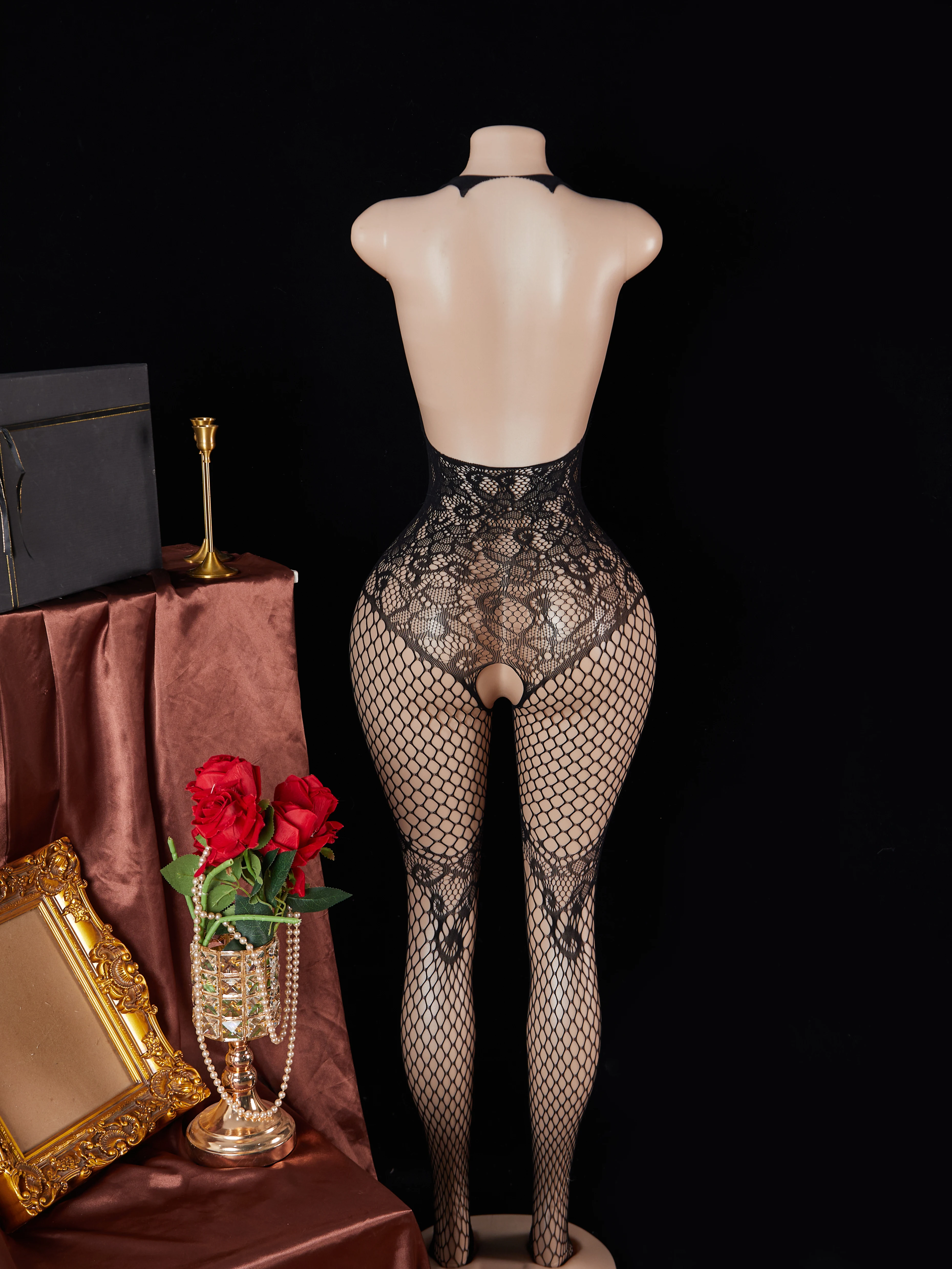 المثيرة Crotchless مثير الملابس الداخلية الجوف خارج شبكة صيد السمك ارتداءها فستان الجنس الشفاف المرأة شبكة الجوارب الساخن الاباحية الغريبة BodyStocking