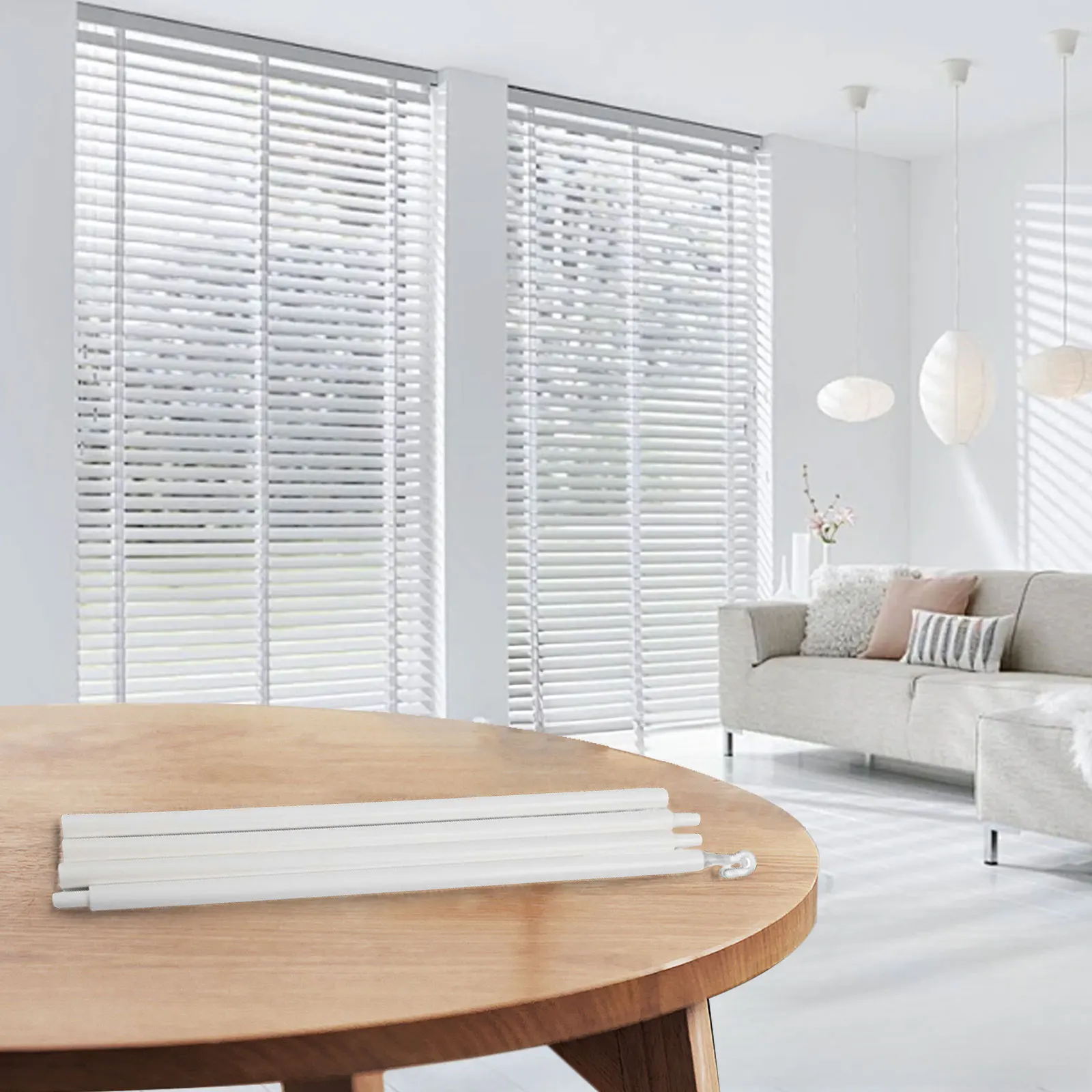 Flexible 117CM Blinds Pull Rod Sturdy Plastic Curtain Accessory with Multi Stage Locking System for Easy Operation