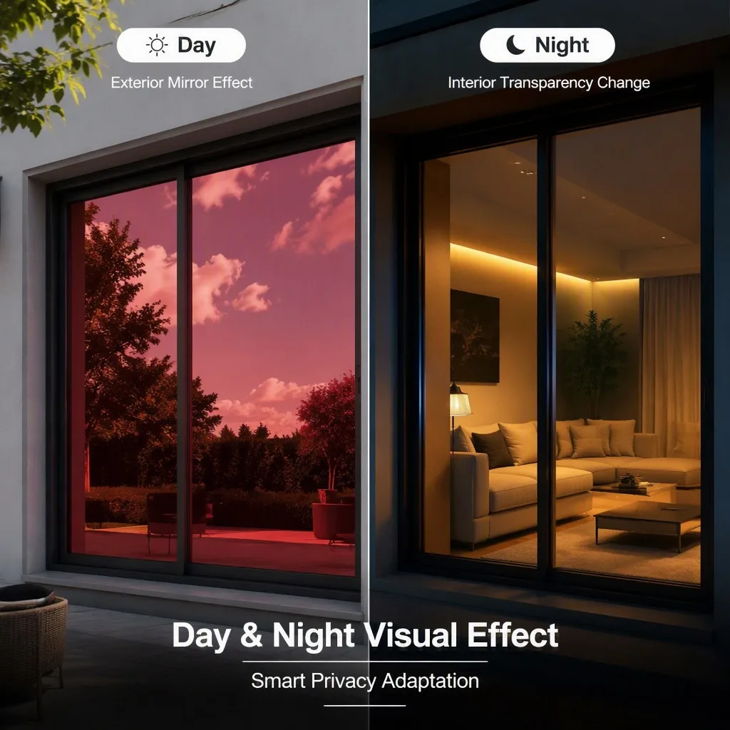 Privacy Anti-Glare Window Film Insulation Vinyl Window Cover UV Blocking Decorative Window Tint for Home Office