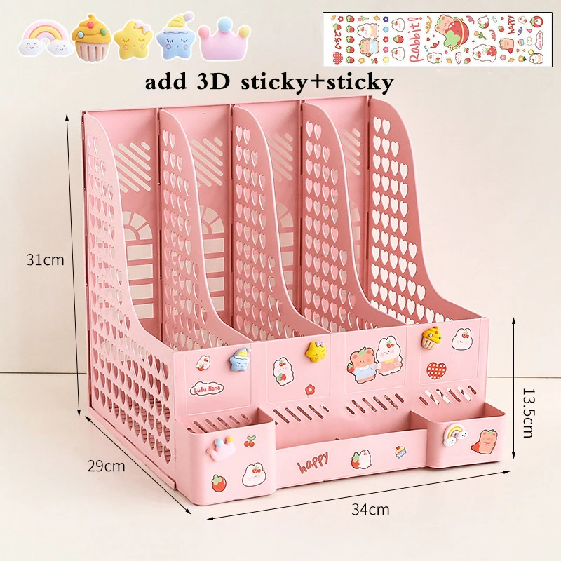 Imagem -05 - Multifuncional File Tray Storage Box Pen Holder Simples File Folder Racks Pasta Notebook Office Desk Organizer