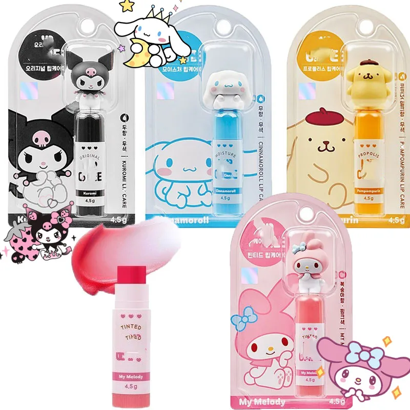 Kuromi Cartoon Lipstick Melody Moisturize  Anti-drying Cinnamoroll Pom Pom Purin Kawaii Lippie Student Daily Supplies Lip Balm