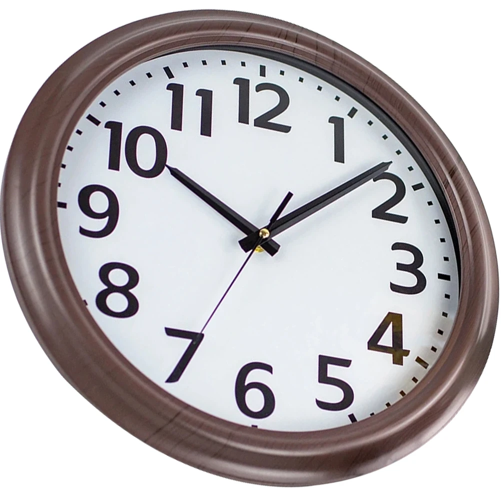 

Wooden Grain Round Wall Clock Silent Non Ticking Vintage Decorative Hanging Clock For Living Room Bedroom Office Classroom Mute