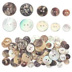 2 Holes Natural Mother Of Pearl Shell Buttons Round Sewing Buttons For Clothing DIY Crafts Materials Apparel Sewing Accessories