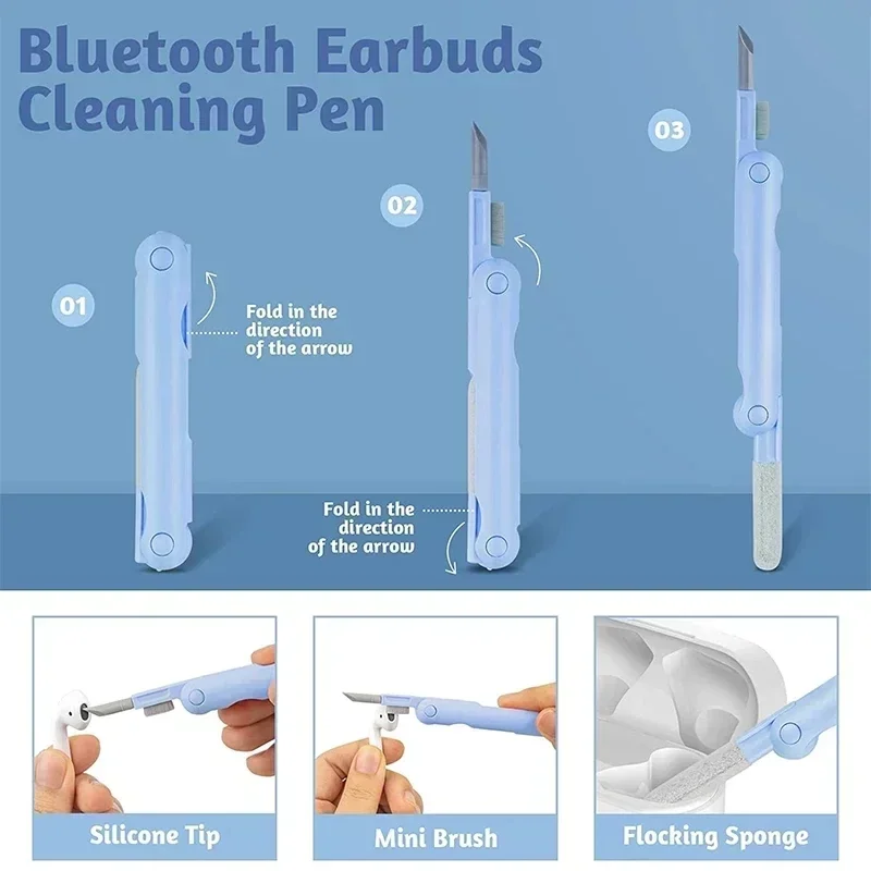 Keyboard Cleaning Kit 7-in-1 Laptops Cleaner with Keycap Puller, Multifunctional Keyboard Brush Cleaning Set for Airpods Phone image 6