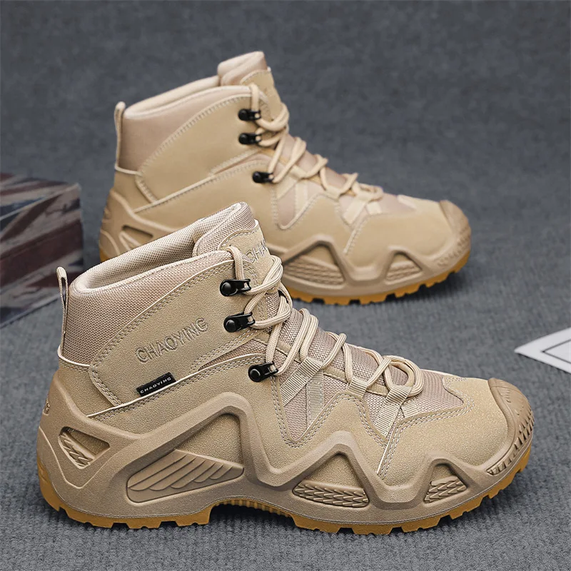 

New Men Tactical Boots Army Boots Men Military Desert Waterproof Work Safety Shoes Climbing Hiking Shoes Ankle Men Outdoor Boots