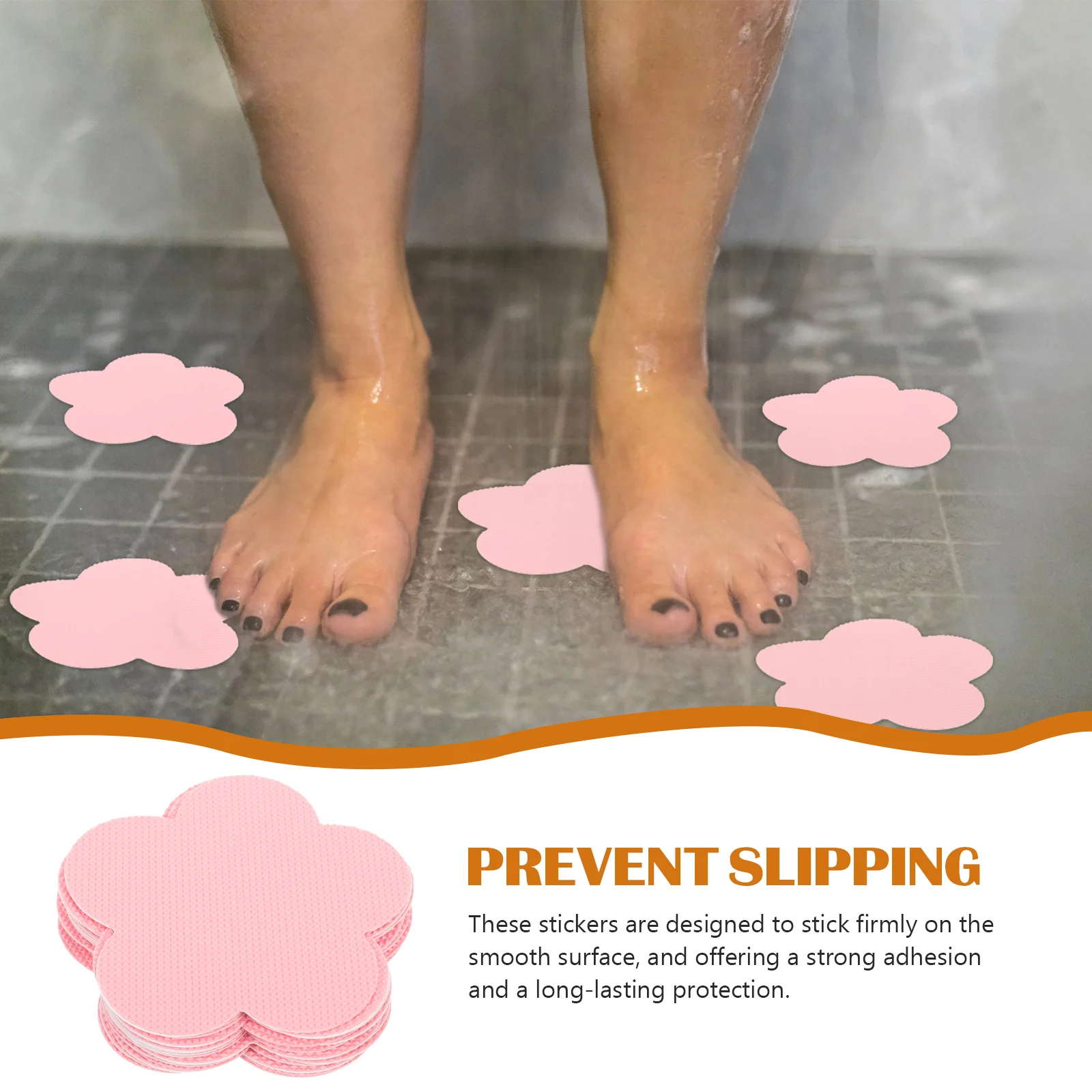 12 Pcs Bathroom Anti-slip Stickers Non-slip Bathtub for Petal Adhesive Flower Rubber Shower