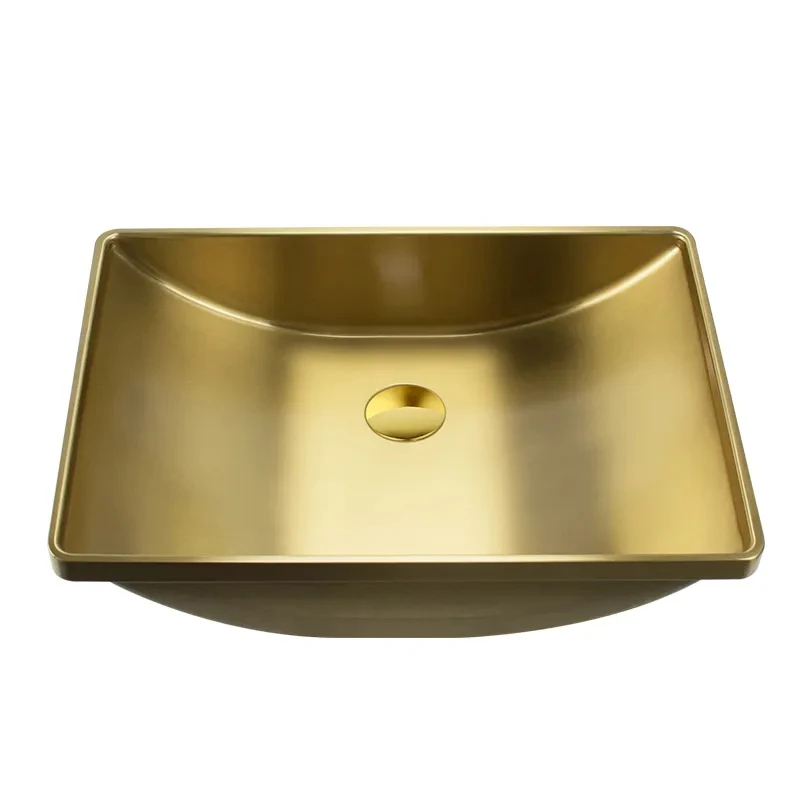 Modern Golden Countertop Stainless Steel 304 Sink Bathroom Unique Wash Basin Sink