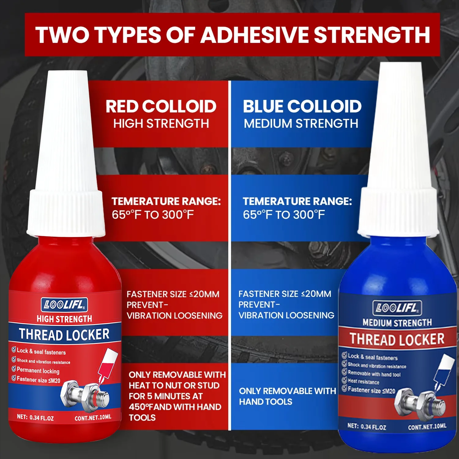 New 243 271 Threadlocker Screw Glue Medium High Strength Quickly Cured Thread Locking Agent Anaerobic Adhesive Anti-Loosening