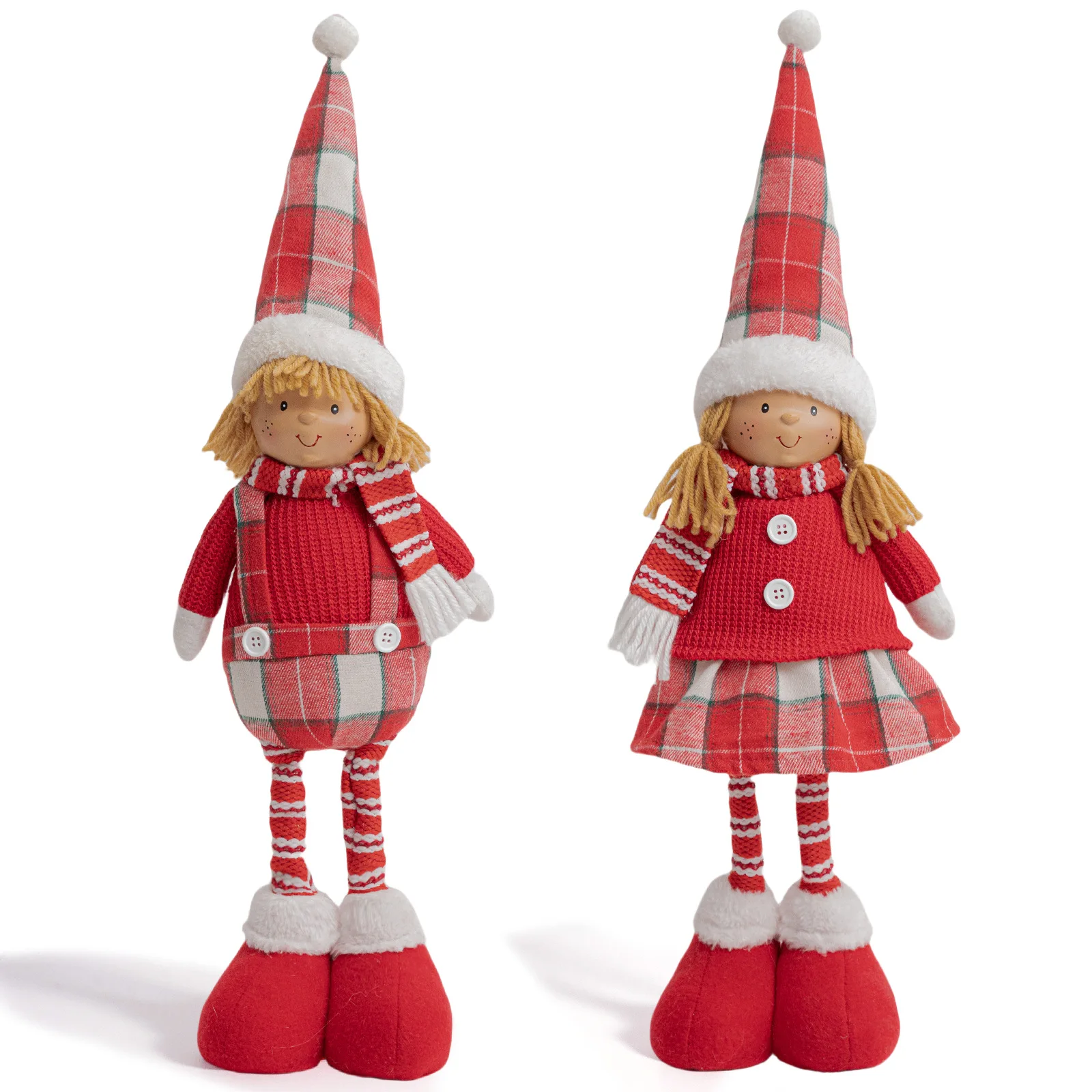 

2025 Christmas Creative Stand up Boys and Girls Doll Decoration Christmas Tree Decoration Window Display Christmas Gift