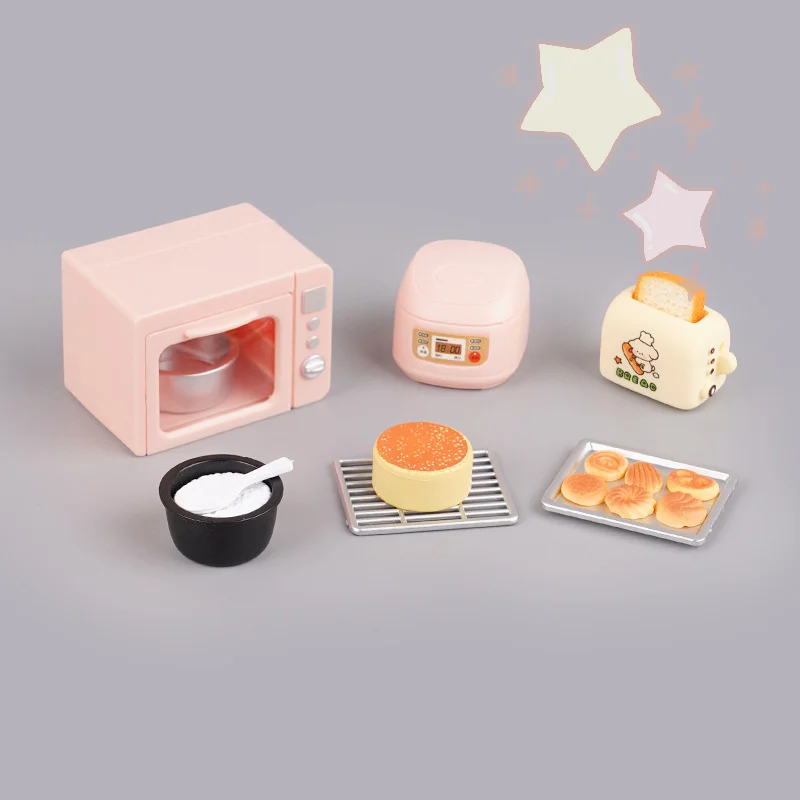 1/12 Puppenhaus Mini-Küchengerät-Set inklusive Entsafter, Reiskocher und Ofenmodell für Puppenhaus-Dekoration